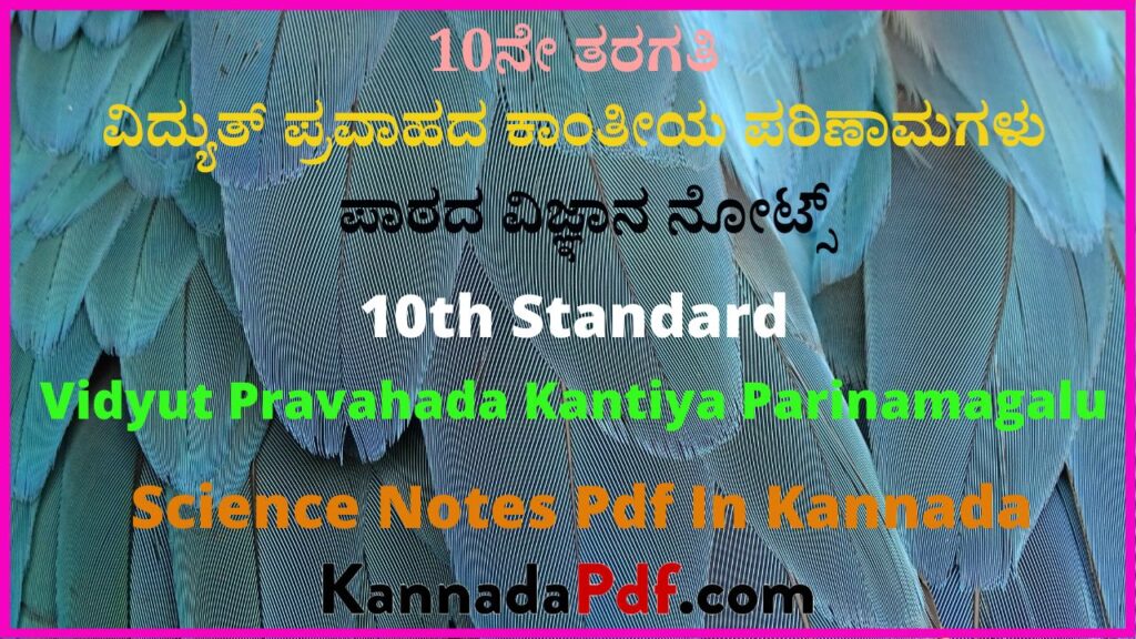 10ನೇ ತರಗತಿ ವಿದ್ಯುತ್ ಪ್ರವಾಹದ ಕಾಂತೀಯ ಪರಿಣಾಮಗಳು ಪಾಠದ ವಿಜ್ಞಾನ ನೋಟ್ಸ್‌ | 10th Standard Vidyut Pravahada Kantiya Parinamagalu Science Notes Pdf In Kannada