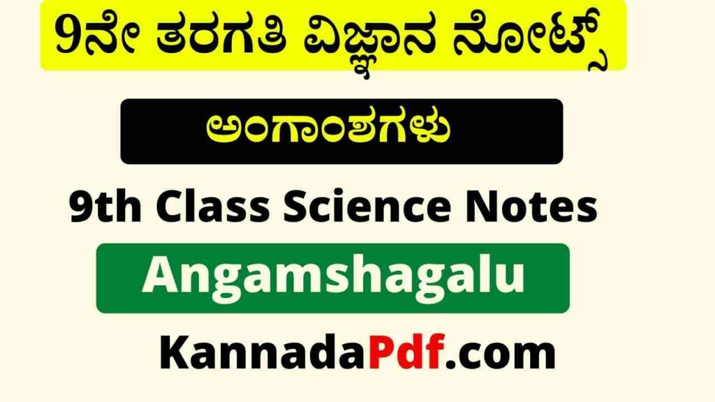 9ನೇ ತರಗತಿ ಅಂಗಾಂಶಗಳು ಪಾಠದ ವಿಜ್ಞಾನ ನೋಟ್ಸ್‌ | 9th Standard Angamshagalu Chapter Notes Pdf